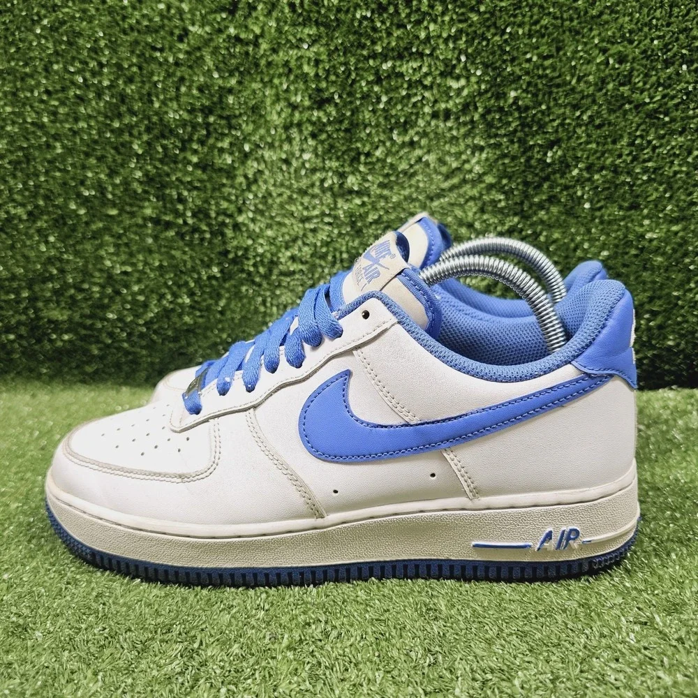 Nike Air Force 1 '07 Low White Medium Blue Casual Sneakers DH7561-104 Mens 8